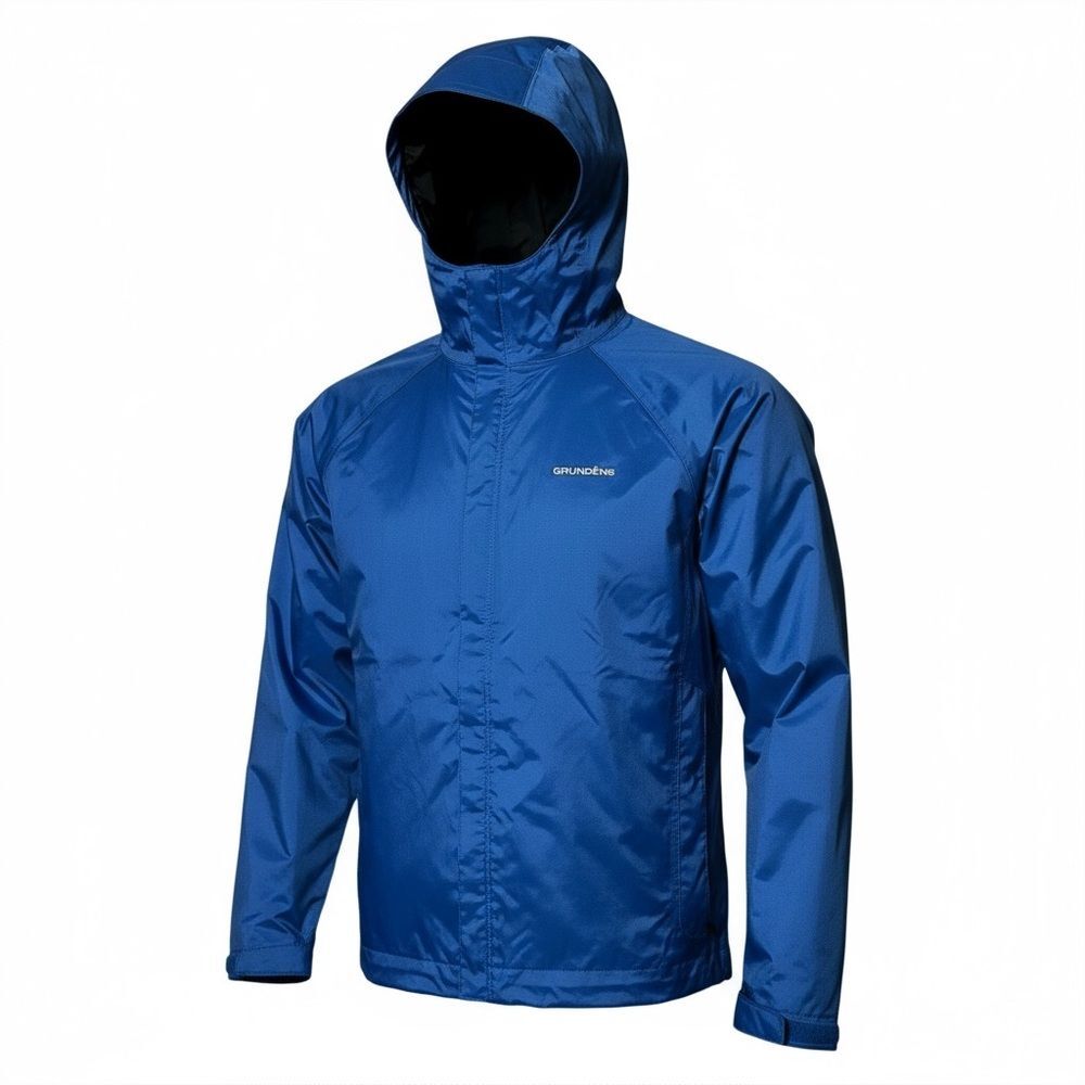Grundéns Men’s Size L Blue Waterproof Rain Jacket Fishing Workwear Hooded Shell